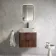 Cadiz Fluted Apex Walnut Wall Hung Drawer Vanity with Marble Top 600mm (Excludes Basin) - Black Accents