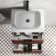 Cadiz Fluted Apex Walnut Wall Hung Drawer Vanity with Marble Top 600mm (Excludes Basin) - Black Accents