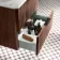 Cadiz Fluted Apex Walnut Wall Hung Drawer Vanity with Marble Top & Nevis Basin 600mm - Black Accents