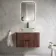 Cadiz Fluted Apex Walnut Wall Hung Drawer Vanity with Marble Top 800mm (Excludes Basin) - Black Accents