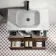 Cadiz Fluted Apex Walnut Wall Hung Drawer Vanity with Marble Top 800mm (Excludes Basin) - Black Accents