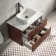 Cadiz Fluted Apex Walnut Wall Hung Drawer Vanity with Marble Top & Marin Basin 800mm - Black Accents
