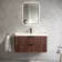 Cadiz Fluted Apex Walnut Wall Hung Basin Drawer Vanity 1000mm - Black Accents