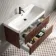 Cadiz Fluted Apex Walnut Wall Hung Basin Drawer Vanity 1000mm - Black Accents