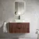 Cadiz Fluted Apex Walnut Wall Hung Drawer Vanity with Marble Top & Marin Basin 1000mm - Black Accents