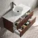 Cadiz Fluted Apex Walnut Wall Hung Drawer Vanity with Marble Top & Nevis Basin 1000mm - Black Accents
