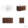 Cadiz Fluted Apex Walnut Wall Hung Drawer Vanity with Marble Top & Reno Basin 1000mm - Black Accents