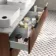 Cadiz Fluted Apex Walnut Double Wall Hung Drawer Vanity with Marble Top & Marin Basin 1200mm - Black Accents
