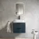 Cadiz Fluted Navy Blue Wall Hung Drawer Vanity with Marble Top & Marin Basin 600mm - Black Accents