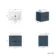 Cadiz Fluted Navy Blue Wall Hung Drawer Vanity with Marble Top & Marin Basin 600mm - Black Accents