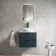 Cadiz Fluted Navy Blue Wall Hung Drawer Vanity with Marble Top & Nevis Basin 600mm - Black Accents