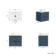 Cadiz Fluted Navy Blue Wall Hung Drawer Vanity with Marble Top & Nevis Basin 600mm - Black Accents