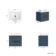 Cadiz Fluted Navy Blue Wall Hung Drawer Vanity with Marble Top & Reno Basin 600mm - Black Accents