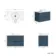 Cadiz Fluted Navy Blue Wall Hung Drawer Vanity with Marble Top & Nevis Basin 800mm - Black Accents