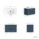 Cadiz Fluted Navy Blue Wall Hung Drawer Vanity with Marble Top & Reno Basin 800mm - Black Accents