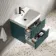 Cadiz Fluted Mystic Green Wall Hung Basin Drawer Vanity 600mm - Black Accents