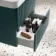 Cadiz Fluted Mystic Green Wall Hung Basin Drawer Vanity 600mm - Black Accents
