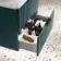 Cadiz Fluted Mystic Green Wall Hung Drawer Vanity with Marble Top 600mm (Excludes Basin) - Black Accents
