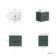 Cadiz Fluted Mystic Green Wall Hung Drawer Vanity with Marble Top & Marin Basin 600mm - Black Accents