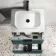 Cadiz Fluted Mystic Green Wall Hung Drawer Vanity with Marble Top & Reno Basin 600mm - Black Accents