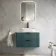 Cadiz Fluted Mystic Green Wall Hung Drawer Vanity with Marble Top & Marin Basin 800mm - Black Accents