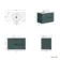 Cadiz Fluted Mystic Green Wall Hung Drawer Vanity with Marble Top & Nevis Basin 800mm - Black Accents