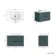 Cadiz Fluted Mystic Green Wall Hung Drawer Vanity with Marble Top & Reno Basin 800mm - Black Accents