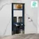 Idaho Pneumatic Wall Hung Toilet Frame and Concealed Cistern with Brushed Copper Flush Plate - Round Buttons