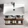 Cadiz Fluted Apex Walnut Wall Hung Basin Drawer Vanity 800mm - Black Accents