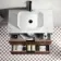 Cadiz Fluted Apex Walnut Wall Hung Drawer Vanity with Marble Top & Reno Basin 800mm - Black Accents