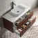Cadiz Fluted Apex Walnut Wall Hung Drawer Vanity with Marble Top 1000mm (Excludes Basin) - Black Accents