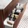 Cadiz Fluted Apex Walnut Wall Hung Drawer Vanity with Marble Top 1000mm (Excludes Basin) - Black Accents