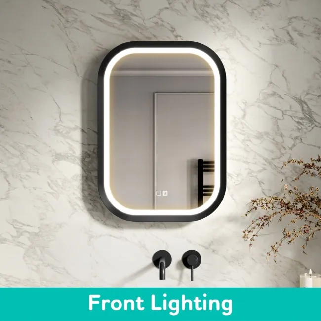 Isabel Matt Black LED Mirror with Front & Back Illumination 700x500mm