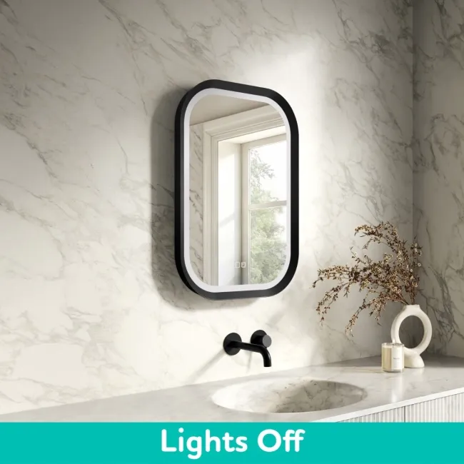 Isabel Matt Black LED Mirror with Front & Back Illumination 700x500mm