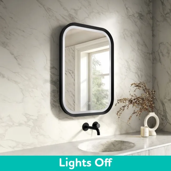 Isabel Matt Black LED Mirror with Front & Back Illumination 800x600mm