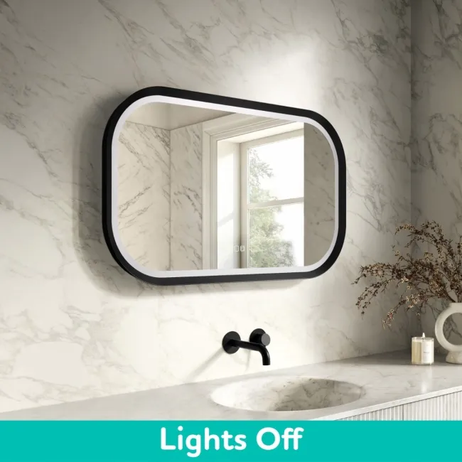 Isabel Matt Black LED Mirror with Front & Back Illumination 600x1000mm