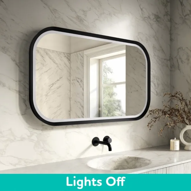 Isabel Matt Black LED Mirror with Front & Back Illumination 700x1200mm