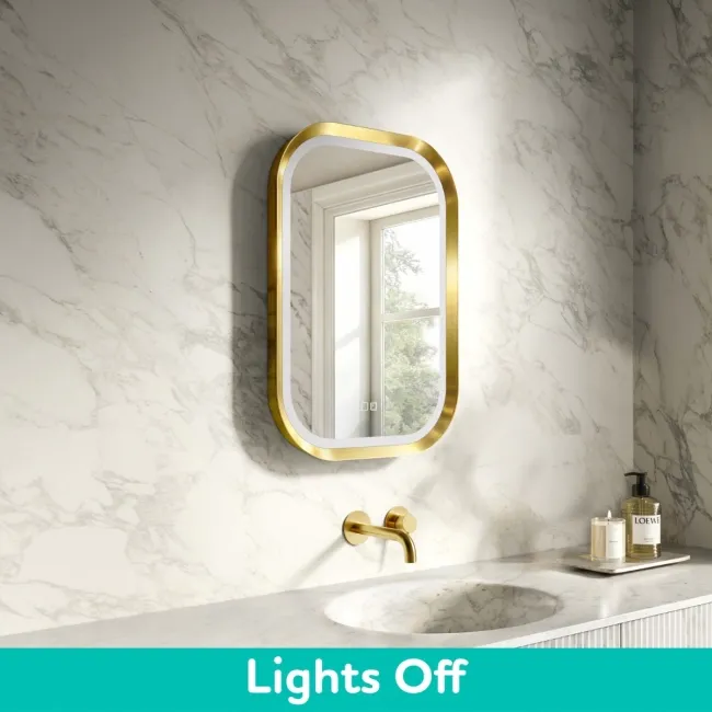 Isabel Brushed Brass LED Mirror with Front & Back Illumination 700x500mm