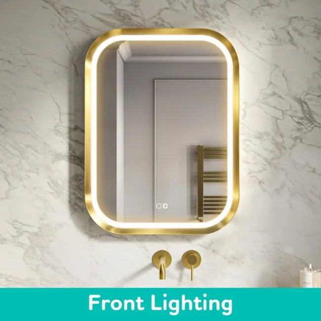 Isabel Brushed Brass LED Mirror with Front & Back Illumination 800x600mm