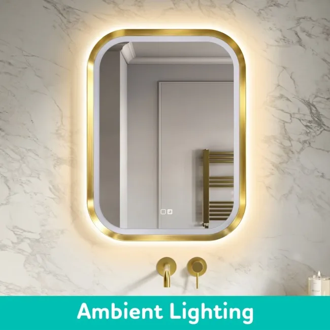 Isabel Brushed Brass LED Mirror with Front & Back Illumination 800x600mm