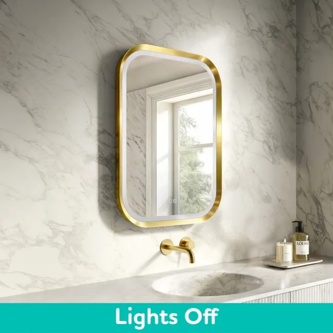 Isabel Brushed Brass LED Mirror with Front & Back Illumination 800x600mm