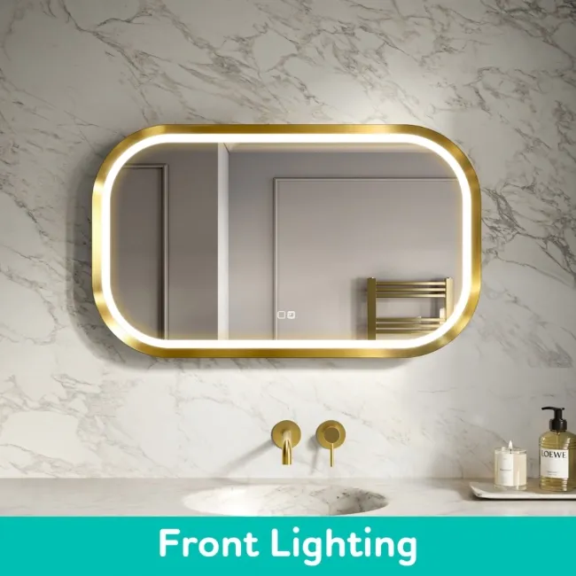 Isabel Brushed Brass LED Mirror with Front & Back Illumination 600x1000mm