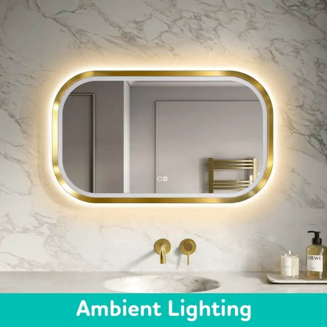 Isabel Brushed Brass LED Mirror with Front & Back Illumination 600x1000mm