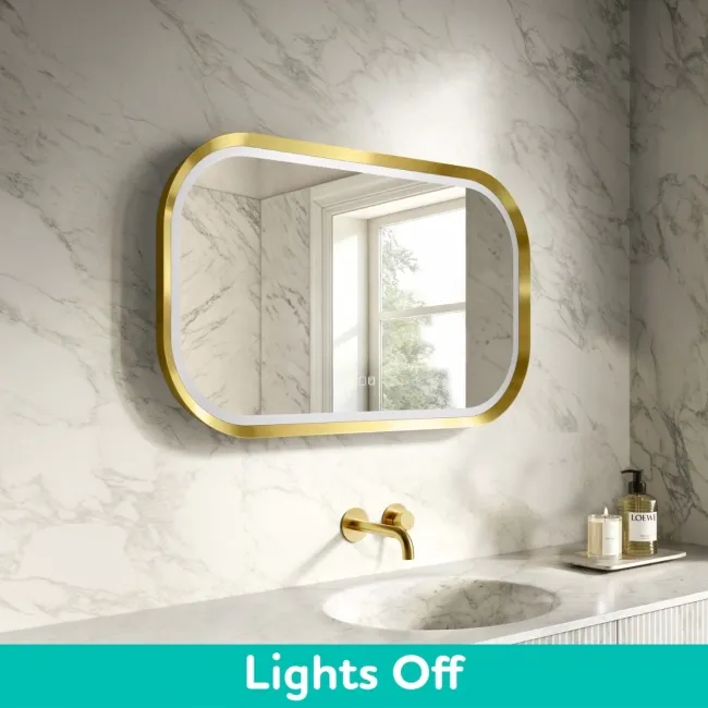 Isabel Brushed Brass LED Mirror with Front & Back Illumination 600x1000mm