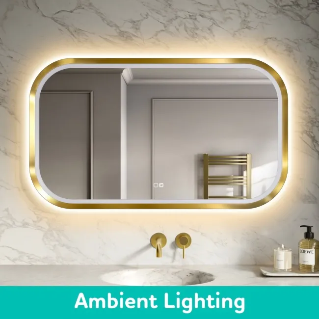 Isabel Brushed Brass LED Mirror with Front & Back Illumination 700x1200mm