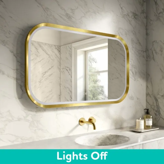 Isabel Brushed Brass LED Mirror with Front & Back Illumination 700x1200mm