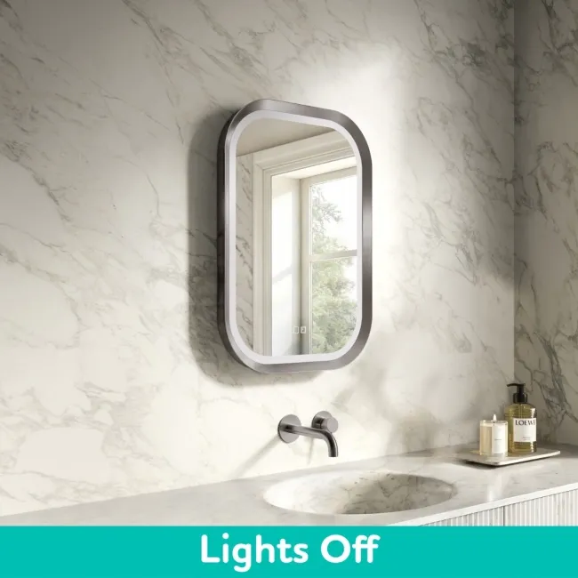 Isabel Brushed Gunmetal LED Mirror with Front & Back Illumination 700x500mm