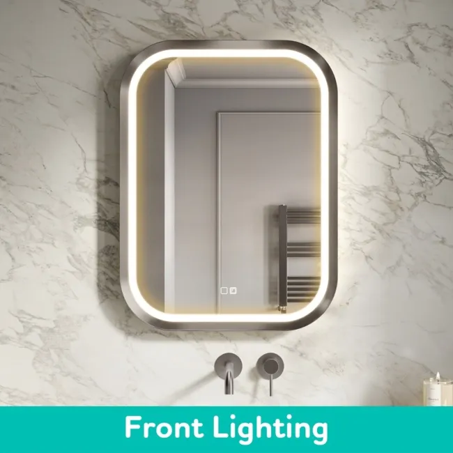 Isabel Brushed Gunmetal LED Mirror with Front & Back Illumination 800x600mm