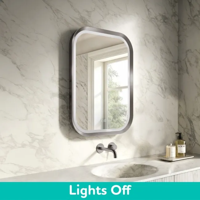 Isabel Brushed Gunmetal LED Mirror with Front & Back Illumination 800x600mm