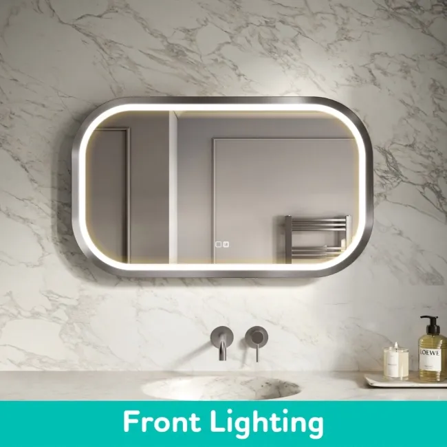 Isabel Brushed Gunmetal LED Mirror with Front & Back Illumination 600x1000mm